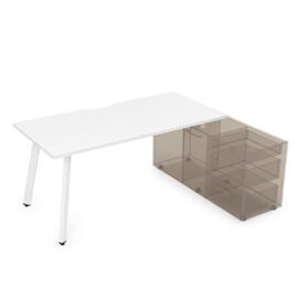 Офисная мебель Arredo Стол с тумбой опорной 10СТОВ.074 Белый премиум/Белый 1600x700x750