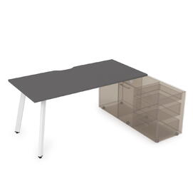 Офисная мебель Arredo Стол с тумбой опорной 10СТОВ.084 Graphit/Белый 1600x800x750