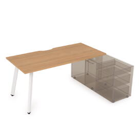 Офисная мебель Arredo Стол с тумбой опорной 10СТОВ.084 Romano/Белый 1600x800x750
