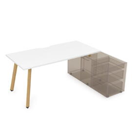 Офисная мебель Arredo Стол с тумбой опорной 10СТОВ.089 Белый премиум/Iron wood 1400x800x750