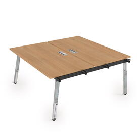 Офисная мебель Arredo Стол системы Бенч, сдвоенный, на 2 рабочих места - начальный 10БДН.264 Romano/Металл глянец 1600x1235x750