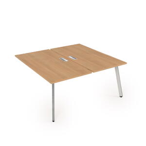 Офисная мебель Arredo Стол системы Бенч, сдвоенный, на 2 рабочих места - конечный 10БДК.264 Белый премиум/Графит 1600x1235x750