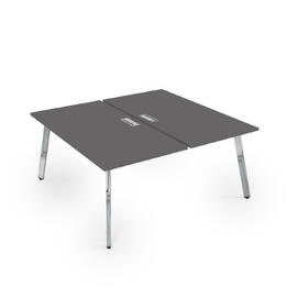 Офисная мебель Arredo Стол системы Бенч, сдвоенный, на 2 рабочих места 10БД.264 Graphit/Металл глянец 1600x1235x750