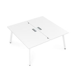 Офисная мебель Arredo Стол системы Бенч, сдвоенный, на 2 рабочих места 10БД.289 Белый премиум/Белый 1400x1635x750