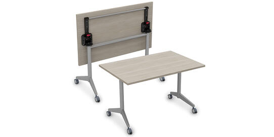 Офисная мебель Bend Складной прямолинейный стол 8СР.128 Шамони светлый/Алюминий матовый 1200х800х750