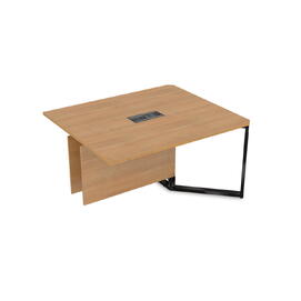 Офисная мебель Summit Стол-квадрат бенч, конечный модуль 16СКК.164 Romano/Черный глянец 1400х1600х750