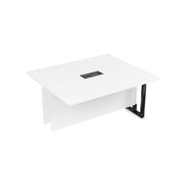 Офисная мебель Summit Стол-квадрат бенч, средний модуль 16СКС.164 Белый премиум/Черный глянец 1400х1600х750