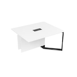 Офисная мебель Summit Стол-квадрат бенч, конечный модуль 16СКК.122 Белый премиум/Черный глянец 1200х1200х750