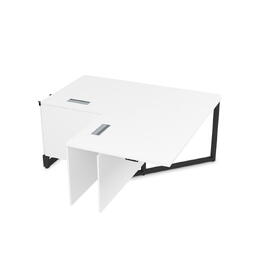 Офисная мебель Summit Стол угловой бенч, средний модуль 16СУС.184 Белый премиум/Черный 1400х800х750