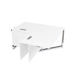 Офисная мебель Summit Стол угловой бенч, средний модуль 16СУС.196 Белый премиум/Металл глянец 1600х900х750