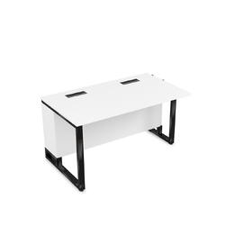 Офисная мебель Summit Стол прямой бенч, начальный модуль 16СПН.184 Белый премиум/Черный глянец 1400х800х750