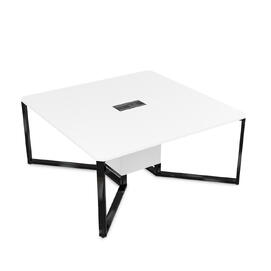 Офисная мебель Summit Стол-квадрат 16СК.122 Белый премиум/Черный глянец 1200х1200х750