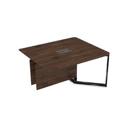 Офисная мебель Summit Стол-квадрат бенч, конечный модуль 16СКК.166 Брауни/Черный глянец 1600х1600х750