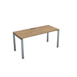 Офисная мебель Gloss Стол рабочий, прямолинейный СРП-П.004.1 Teakwood/Алюминий матовый 1600x800x750