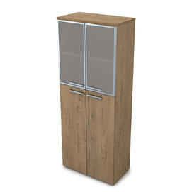 Офисная мебель Gloss Шкаф высокий со стеклом 9Ш.005.18 Teakwood 800x450x2045