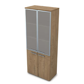 Офисная мебель Gloss Шкаф высокий со стеклом 9Ш.005.19 Teakwood 800x450x2045