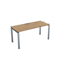 Офисная мебель Gloss Стол системы БЕНЧ линейный,начальный СЛН-П.978 Teakwood/Алюминий матовый 1200x700x750