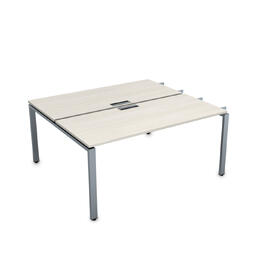 Офисная мебель Gloss Стол системы БЕНЧ, на 2 рабочих места,начальный СБДН-П.978 Ivory/Алюминий матовый 1200x1435x750
