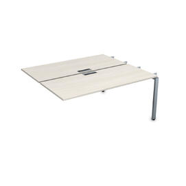 Офисная мебель Gloss Стол системы БЕНЧ, на 2 рабочих места,средний СБДС-П.979 Ivory/Алюминий матовый 1400x1435x750