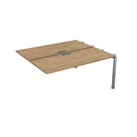 Офисная мебель Gloss Стол системы БЕНЧ, на 2 рабочих места,средний СБДС-П.988 Teakwood/Алюминий матовый 1200x1635x750
