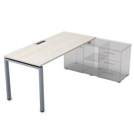 Офисная мебель Gloss Стол рабочий прямолинейный,для крепления на тумбу СП-П.989 Ivory/Алюминий матовый 1400x800x750