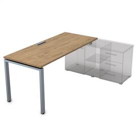 Офисная мебель Gloss Стол рабочий прямолинейный,для крепления на тумбу СП-П.989 Teakwood/Алюминий матовый 1400x800x750