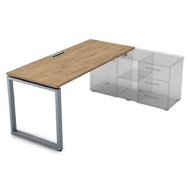 Офисная мебель Gloss Стол рабочий прямолинейный,для крепления на тумбу СП-О.979 Teakwood/Алюминий матовый 1400x700x750