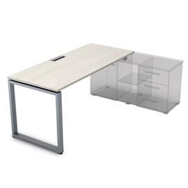 Офисная мебель Gloss Стол рабочий прямолинейный,для крепления на тумбу СП-О.979 Ivory/Алюминий матовый 1400x700x750