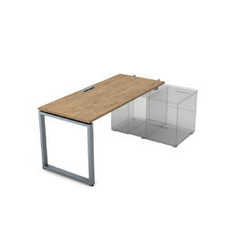 Офисная мебель Gloss Стол системы БЕНЧ прямолинейный,для крепления на тумбу, начальный СПН-О.979 Teakwood/Алюминий матовый 1400x700x750