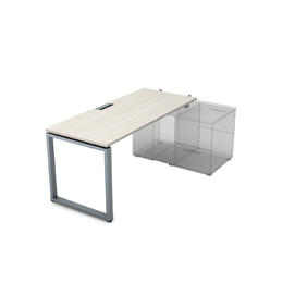 Офисная мебель Gloss Стол системы БЕНЧ прямолинейный,для крепления на тумбу, начальный СПН-О.979 Ivory/Алюминий матовый 1400x700x750