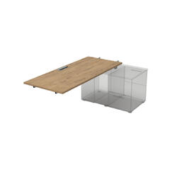 Офисная мебель Gloss Стол рабочий прямолинейный для крепления на тумбу, средний СПС.989 Teakwood/Алюминий матовый 1400x800x750