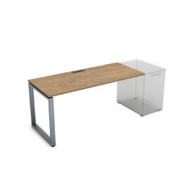 Офисная мебель Gloss Стол рабочий прямолинейный, приставной СДТ-О.978 Teakwood/Алюминий матовый 1200x700x750