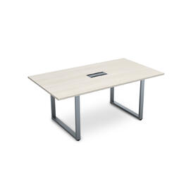 Офисная мебель Gloss Стол переговорный СПГ-О.938 Ivory/Алюминий матовый 1800x1000x750