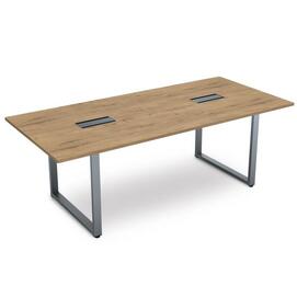Офисная мебель Gloss Стол переговорный СПГ-О.939 Teakwood/Алюминий матовый 2200x1000x750