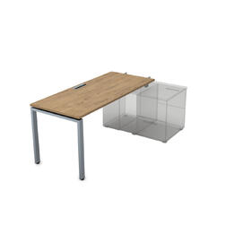 Офисная мебель Gloss Стол рабочий прямолинейный для крепления на тумбу, начальный СПН-П.974 Teakwood/Алюминий матовый 1600x700x750