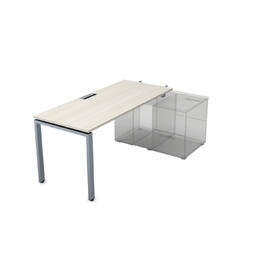 Офисная мебель Gloss Стол рабочий прямолинейный для крепления на тумбу, начальный СПН-П.974 Ivory/Алюминий матовый 1600x700x750