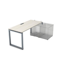 Офисная мебель Gloss Стол системы БЕНЧ линейный, три опоры, начальный СТН-О.979 Ivory/Алюминий матовый 1400x700x750