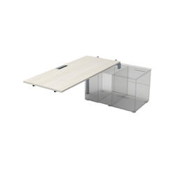 Офисная мебель Gloss Стол системы БЕНЧ линейный три опоры, средний СТС.974 Ivory/Алюминий матовый 1600x700x750