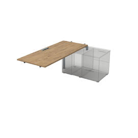Офисная мебель Gloss Стол системы БЕНЧ линейный три опоры, средний СТС.989 Teakwood/Алюминий матовый 1400x800x750