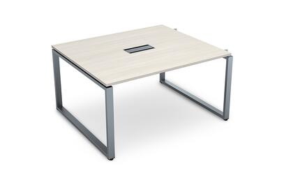 Офисная мебель Gloss Стол системы БЕНЧ переговорный, начальный СПГН-О.926 Ivory/Алюминий матовый 1200x1200x750