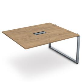 Офисная мебель Gloss Стол системы БЕНЧ переговорный, средний СПГС-О.926 Teakwood/Алюминий матовый 1200x1200x750