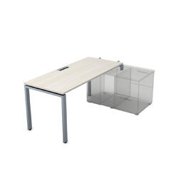 Офисная мебель Gloss Стол системы БЕНЧ линейный, три опоры, начальный СТН-П.989 Ivory/Алюминий матовый 1400x800x750