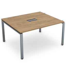 Офисная мебель Gloss Стол системы БЕНЧ переговорный, начальный СПГН-П.926 Teakwood/Алюминий матовый 1200x1200x750