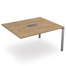 Офисная мебель Gloss Стол системы БЕНЧ переговорный, конечный СПГК-П.926 Teakwood/Алюминий матовый 1200x1200x750
