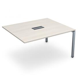 Офисная мебель Gloss Стол системы БЕНЧ переговорный, конечный СПГК-П.926 Ivory/Алюминий матовый 1200x1200x750