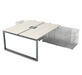 Офисная мебель Gloss Стол системы БЕНЧ, на 2 рабочих места, для крепления на тумбу,начальный СПБН-О.974 Ivory/Алюминий матовый 1600x1435x750