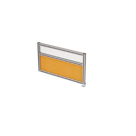 Офисная мебель Gloss Экран боковой в алюминевом профиле, вставка стекло матовое, ткань, левый 9БТСЛ.0411.4 Orange 700x29x400