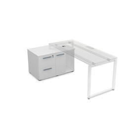Офисная мебель Gloss Тумба с двумя ящиками и дверкой 9Т.010 Белый премиум 1000x600x620