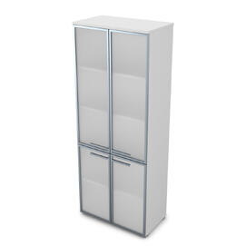 Офисная мебель Gloss Шкаф высокий со стеклом 9Ш.005.16 Белый премиум 800x450x2045