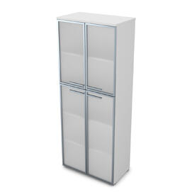 Офисная мебель Gloss Шкаф высокий со стеклом 9Ш.005.17 Белый премиум 800x450x2045